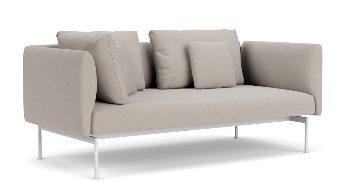 Barlow Tyrie Layout Deep Seating Double Corner Seat + High Arm - avec coussins Armature Arctic White Chalk 10152