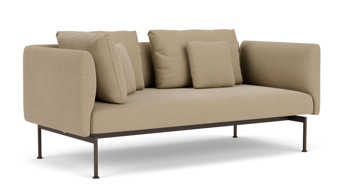 Barlow Tyrie Layout Deep Seating Double Corner Seat + High Arm - avec coussins Armature Forge Grey Heather Beige 5476