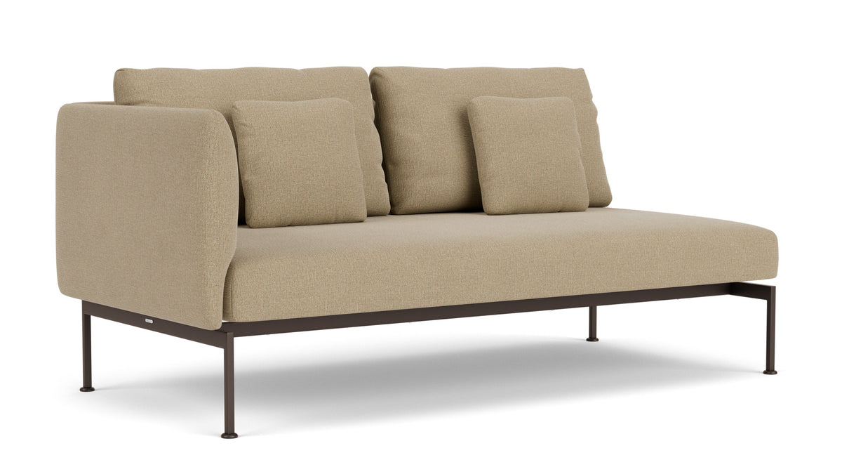 Barlow Tyrie Layout Deep Seating Double Seat - One High Arm Layout Double Seat - One High Arm - avec coussins Armature Forge Grey Heather Beige 5476