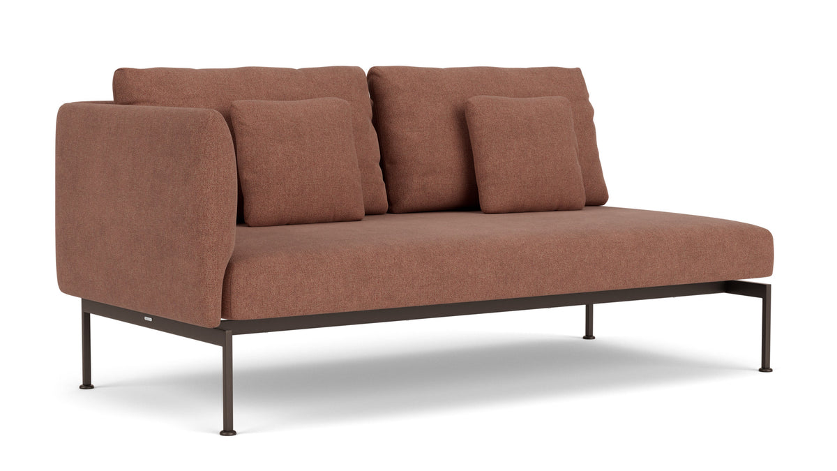 Barlow Tyrie Layout Deep Seating Double Seat - One High Arm Layout Double Seat - One High Arm - avec coussins Armature Forge Grey Heritage Rust 18021