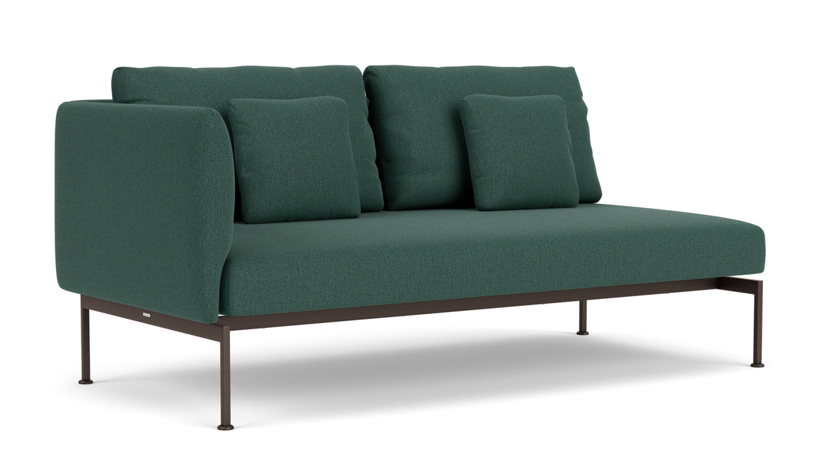 Barlow Tyrie Layout Deep Seating Double Seat - One High Arm Layout Double Seat - One High Arm - avec coussins Armature Forge Grey Natte Ivy 10232