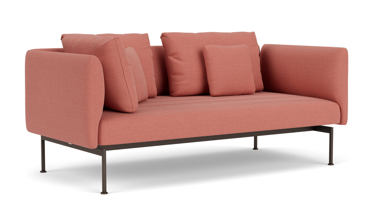 Barlow Tyrie Layout Deep Seating Double Corner Seat + High Arm - avec coussins Armature Forge Grey Natte Flamingo 10234