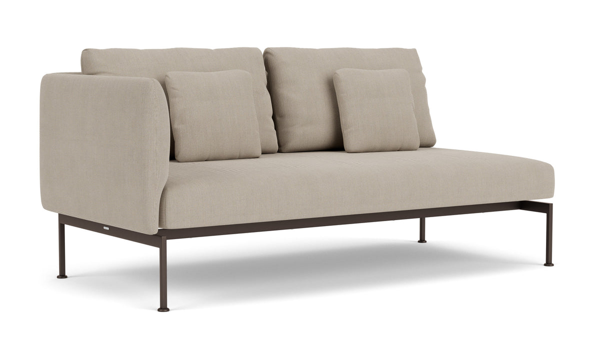 Barlow Tyrie Layout Deep Seating Double Seat - One High Arm Layout Double Seat - One High Arm - avec coussins Armature Forge Grey Stone 3988