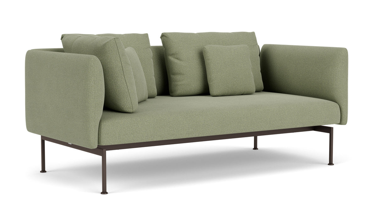 Barlow Tyrie Layout Deep Seating Double Corner Seat + High Arm - avec coussins Armature Forge Grey Canvas Almond 3983