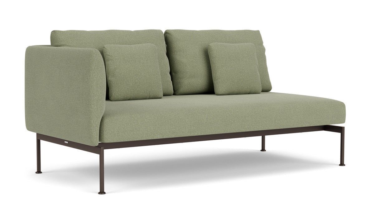 Barlow Tyrie Layout Deep Seating Double Seat - One High Arm Layout Double Seat - One High Arm - avec coussins Armature Forge Grey Canvas Almond 3983