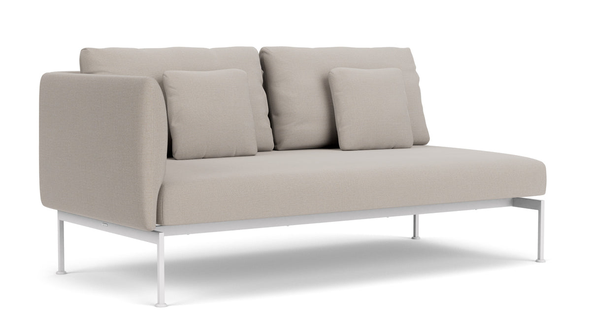 Barlow Tyrie Layout Deep Seating Double Seat - One High Arm Layout Double Seat - One High Arm - avec coussins Armature Arctic White Chalk 10152