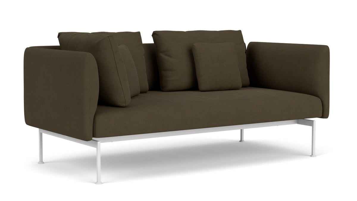 Barlow Tyrie Layout Deep Seating Double Corner Seat + High Arm - avec coussins Armature Arctic White Charcoal 3705