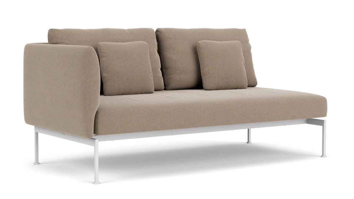 Barlow Tyrie Layout Deep Seating Double Seat - One High Arm Layout Double Seat - One High Arm - avec coussins Armature Arctic White Taupe 3729
