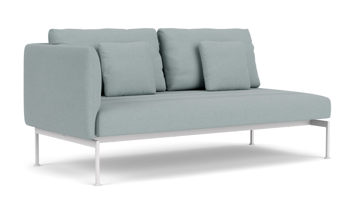 Barlow Tyrie Layout Deep Seating Double Seat - One High Arm Layout Double Seat - One High Arm - avec coussins Armature Arctic White Frosty Chine 10025