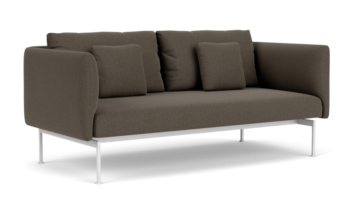 Barlow Tyrie Layout Deep Seating Double Seat - High Arms - Double seat et back with High Arms - avec coussins Armature Arctic White Dark Taupe 10059
