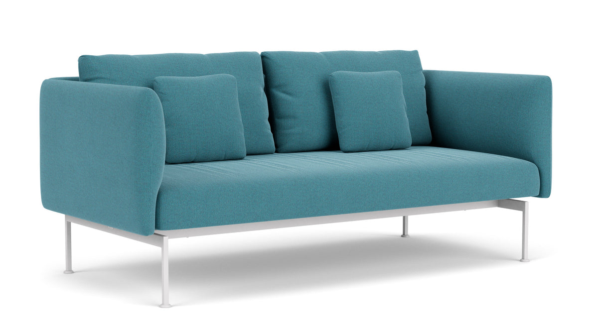 Barlow Tyrie Layout Deep Seating Double Seat - High Arms - Double seat et back with High Arms - avec coussins Armature Arctic White Adriatic Blue 3941