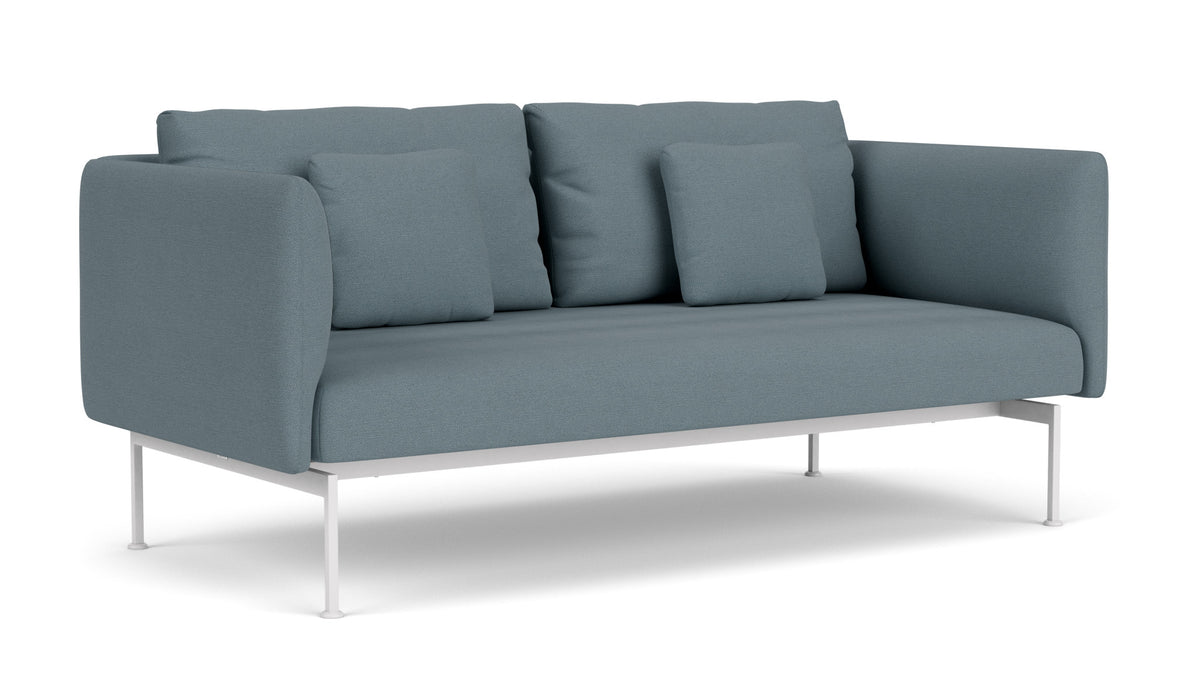 Barlow Tyrie Layout Deep Seating Double Seat - High Arms - Double seat et back with High Arms - avec coussins Armature Arctic White Carbon Sky 10064