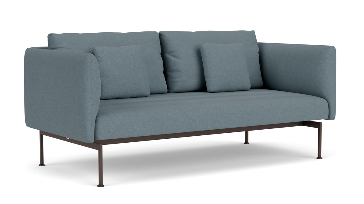 Barlow Tyrie Layout Deep Seating Double Seat - High Arms - Double seat et back with High Arms - avec coussins Armature Forge Grey Carbon Sky 10064