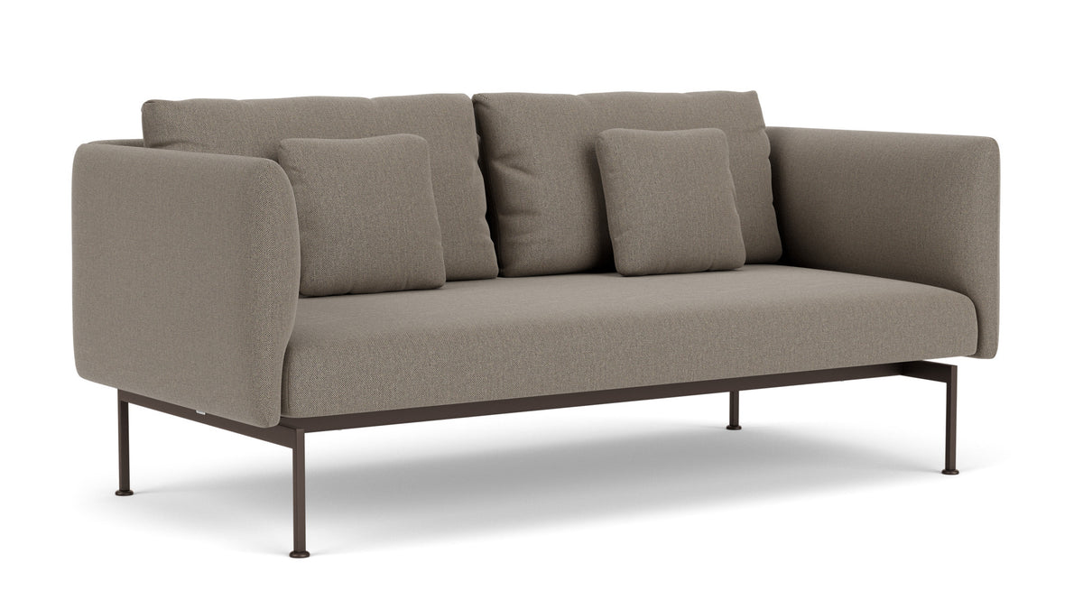 Barlow Tyrie Layout Deep Seating Double Seat - High Arms - Double seat et back with High Arms - avec coussins Armature Forge Grey Carbon Beige 10065