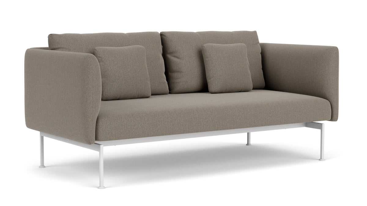 Barlow Tyrie Layout Deep Seating Double Seat - High Arms - Double seat et back with High Arms - avec coussins Armature Arctic White Carbon Beige 10065