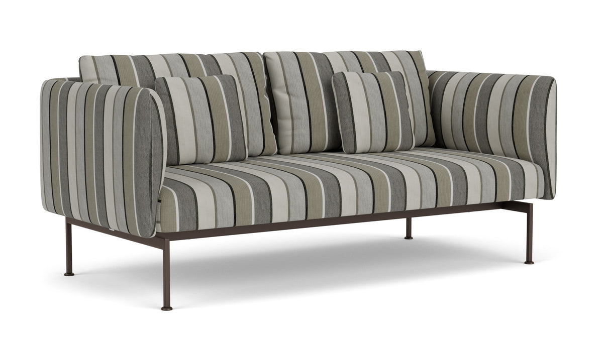 Barlow Tyrie Layout Deep Seating Double Seat - High Arms - Double seat et back with High Arms - avec coussins Armature Forge Grey Quadri Grey 3778