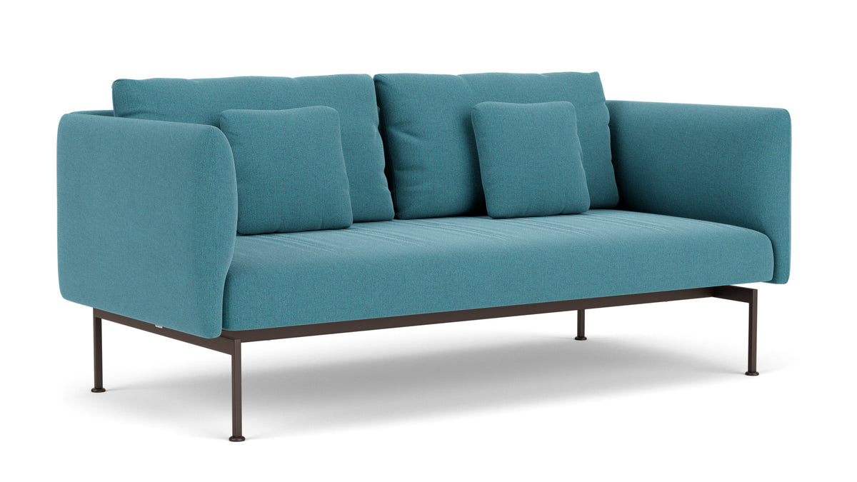 Barlow Tyrie Layout Deep Seating Double Seat - High Arms - Double seat et back with High Arms - avec coussins Armature Forge Grey Adriatic Blue 3941