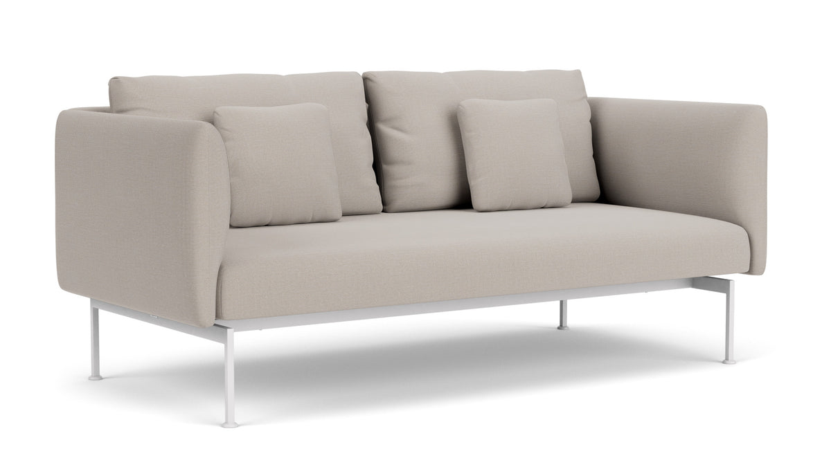 Barlow Tyrie Layout Deep Seating Double Seat - High Arms - Double seat et back with High Arms - avec coussins Armature Arctic White Chalk 10152