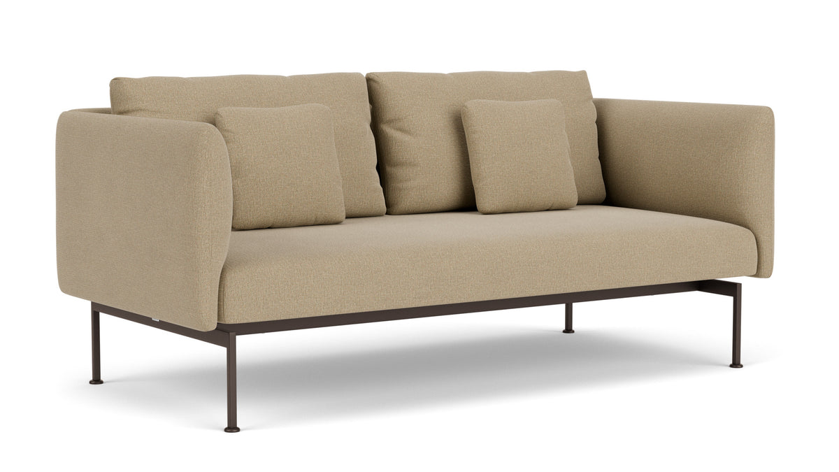 Barlow Tyrie Layout Deep Seating Double Seat - High Arms - Double seat et back with High Arms - avec coussins Armature Forge Grey Heather Beige 5476