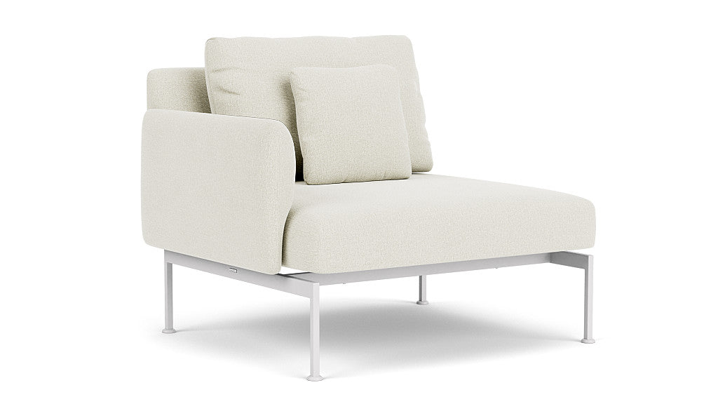 Barlow Tyrie Layout Deep Seating Single Seat - One Arm - avec coussins Armature Arctic White Marble 3966