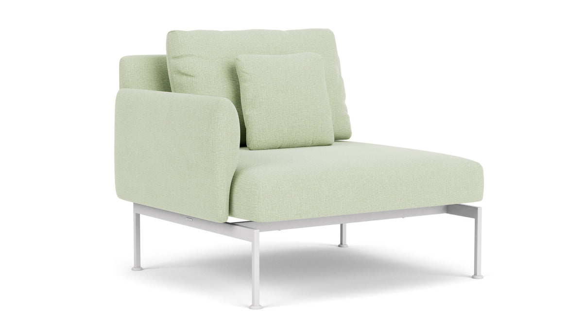 Barlow Tyrie Layout Deep Seating Single Seat - One Arm - avec coussins Armature Arctic White Mint 3967