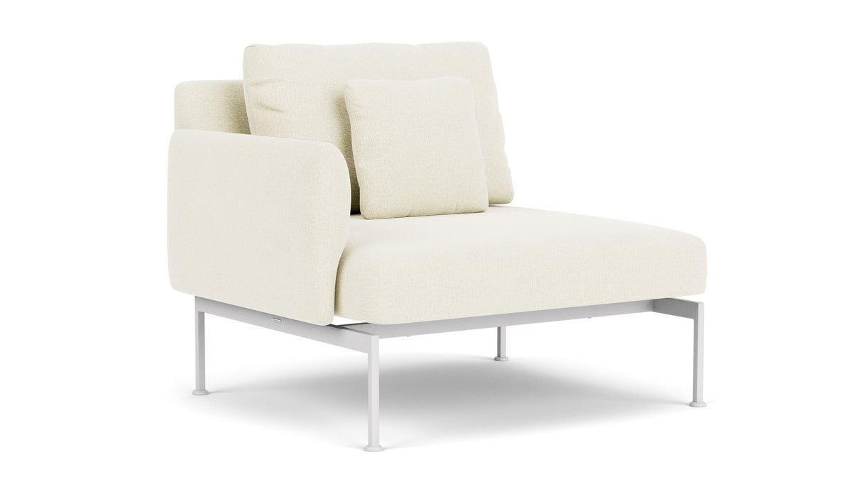 Barlow Tyrie Layout Deep Seating Single Seat - One Arm - avec coussins Armature Arctic White Natural 5404