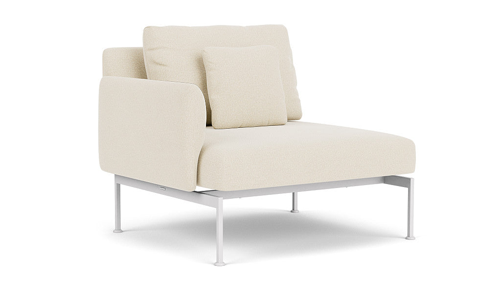 Barlow Tyrie Layout Deep Seating Single Seat - One Arm - avec coussins Armature Arctic White Canvas 5453