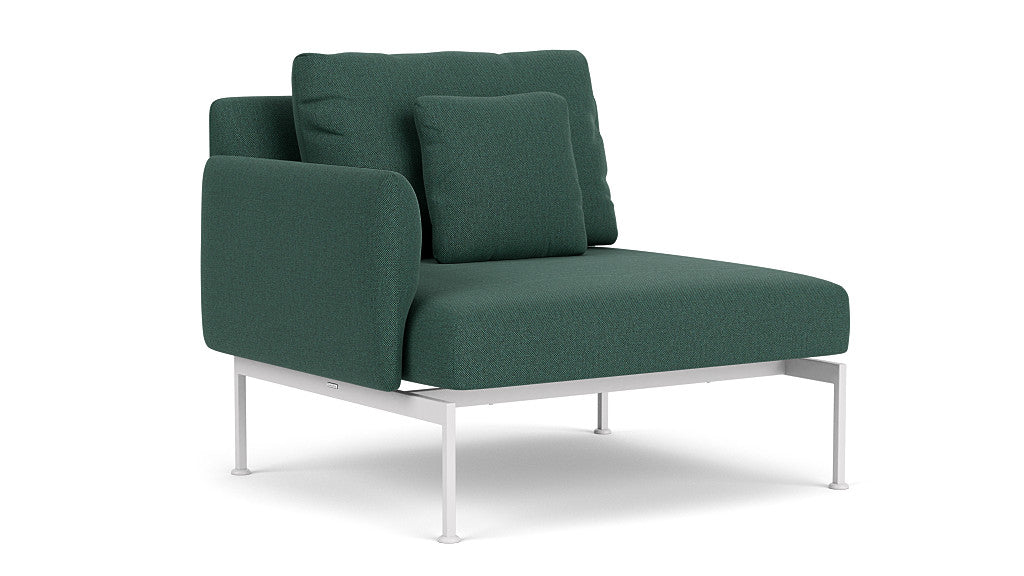 Barlow Tyrie Layout Deep Seating Single Seat - One Arm - avec coussins Armature Arctic White Natte Ivy 10232