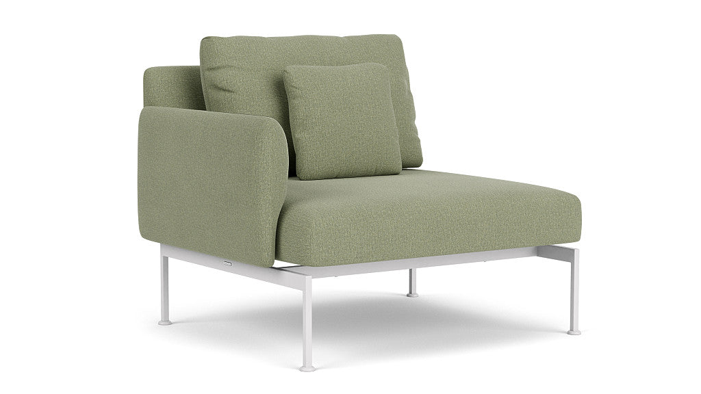 Barlow Tyrie Layout Deep Seating Single Seat - One Arm - avec coussins Armature Arctic White Canvas Almond 3983