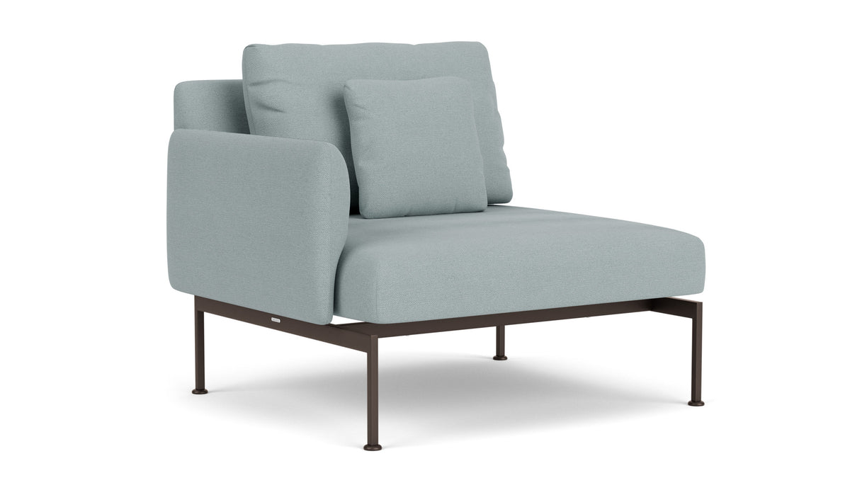 Barlow Tyrie Layout Deep Seating Single Seat - One Arm - avec coussins Armature Forge Grey Frosty Chine 10025