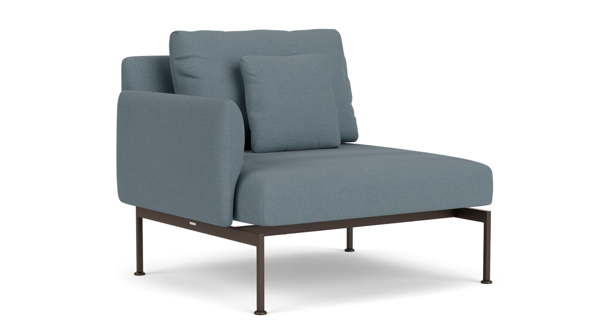 Barlow Tyrie Layout Deep Seating Single Seat - One Arm - avec coussins Armature Forge Grey Carbon Sky 10064