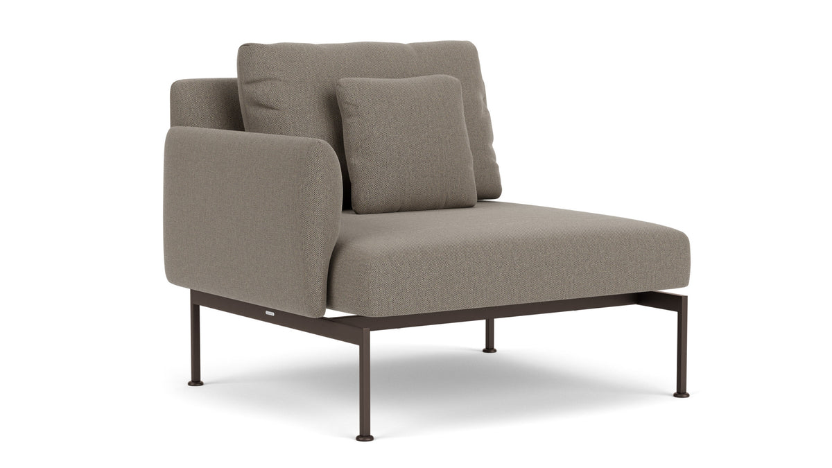 Barlow Tyrie Layout Deep Seating Single Seat - One Arm - avec coussins Armature Forge Grey Carbon Beige 10065