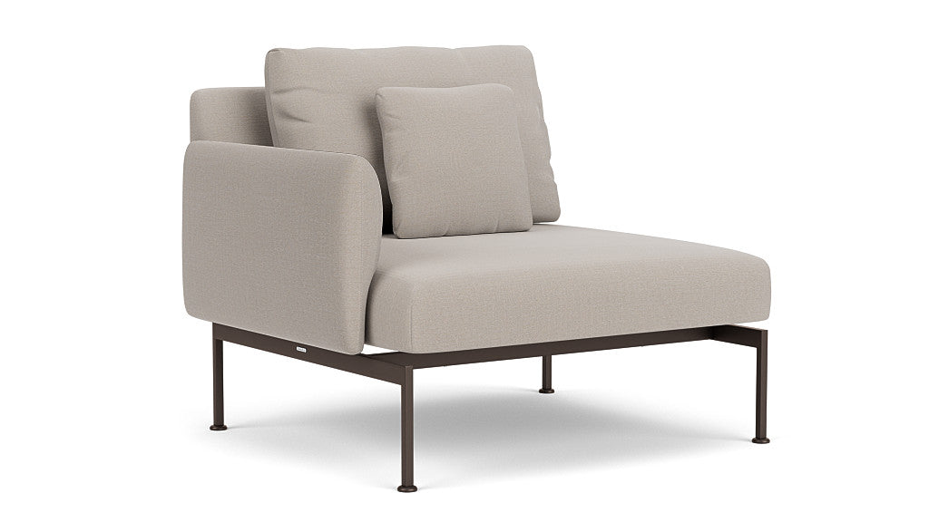 Barlow Tyrie Layout Deep Seating Single Seat - One Arm - avec coussins Armature Forge Grey Chalk 10152