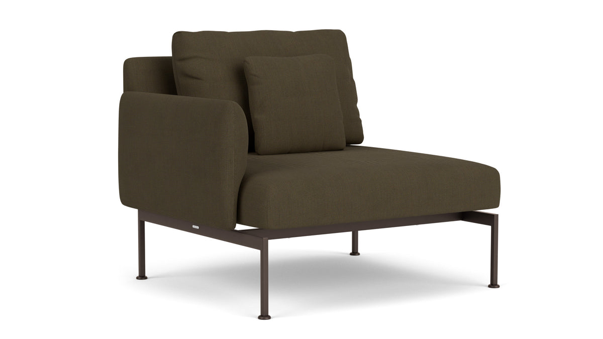 Barlow Tyrie Layout Deep Seating Single Seat - One Arm - avec coussins Armature Forge Grey Charcoal 3705