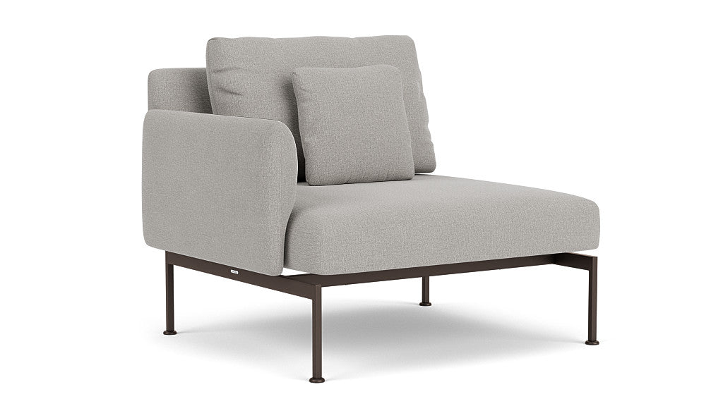 Barlow Tyrie Layout Deep Seating Single Seat - One Arm - avec coussins Armature Forge Grey Lead Chine 3756