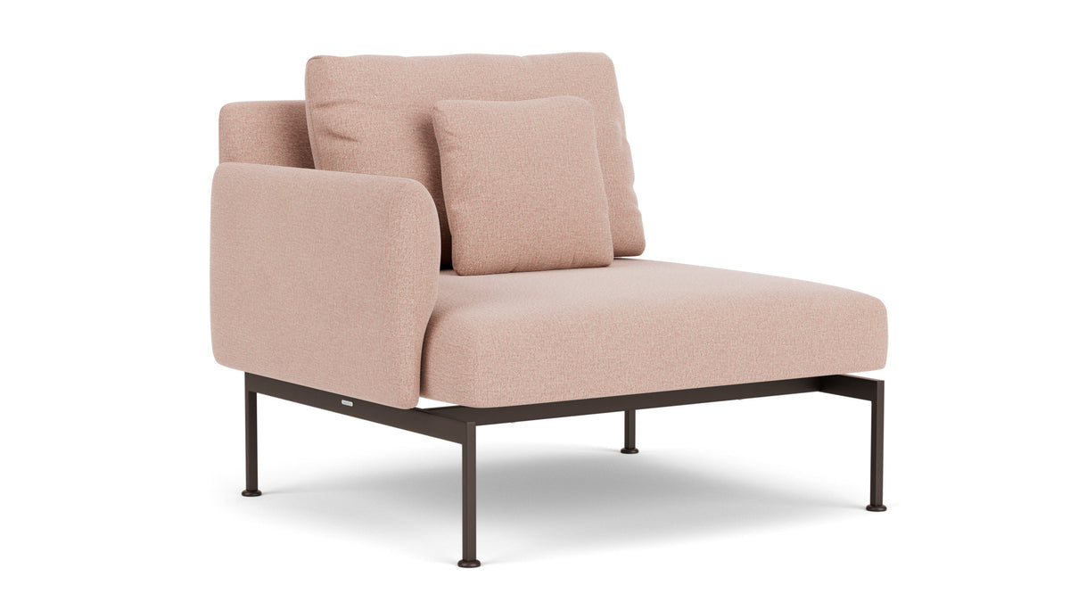 Barlow Tyrie Layout Deep Seating Single Seat - One Arm - avec coussins Armature Forge Grey Blush 3965