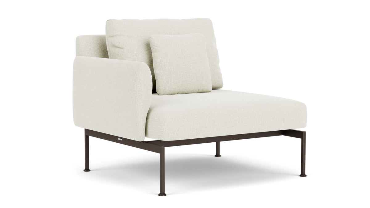 Barlow Tyrie Layout Deep Seating Single Seat - One Arm - avec coussins Armature Forge Grey Marble 3966