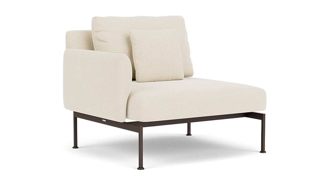 Barlow Tyrie Layout Deep Seating Single Seat - One Arm - avec coussins Armature Forge Grey Canvas 5453