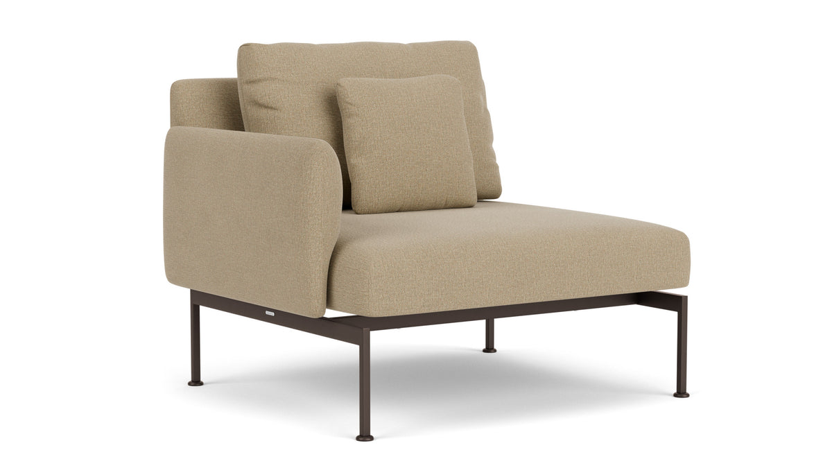 Barlow Tyrie Layout Deep Seating Single Seat - One Arm - avec coussins Armature Forge Grey Heather Beige 5476