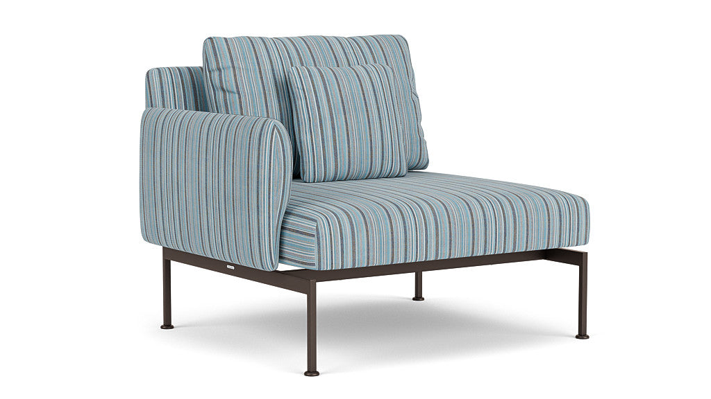 Barlow Tyrie Layout Deep Seating Single Seat - One Arm - avec coussins