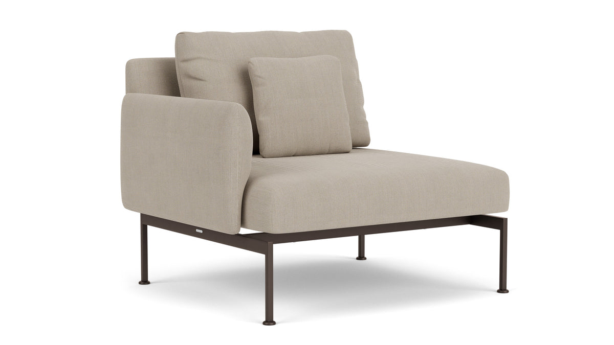 Barlow Tyrie Layout Deep Seating Single Seat - One Arm - avec coussins Armature Forge Grey Stone 3988