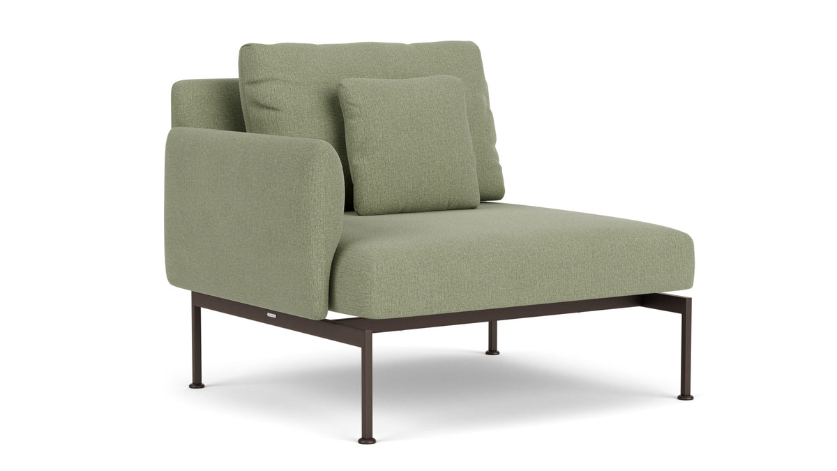 Barlow Tyrie Layout Deep Seating Single Seat - One Arm - avec coussins Armature Forge Grey Canvas Almond 3983