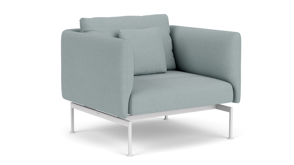 Barlow Tyrie Layout Deep Seating Single Seat - High Arms - Single seat and back with High Arms - avec coussins Armature Arctic White Frosty Chine 10025