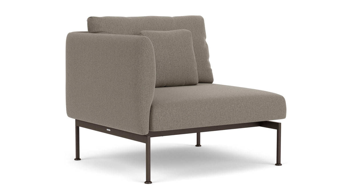 Barlow Tyrie Layout Deep Seating Single Seat - One High Arm - avec coussins Armature Forge Grey Carbon Beige 10065