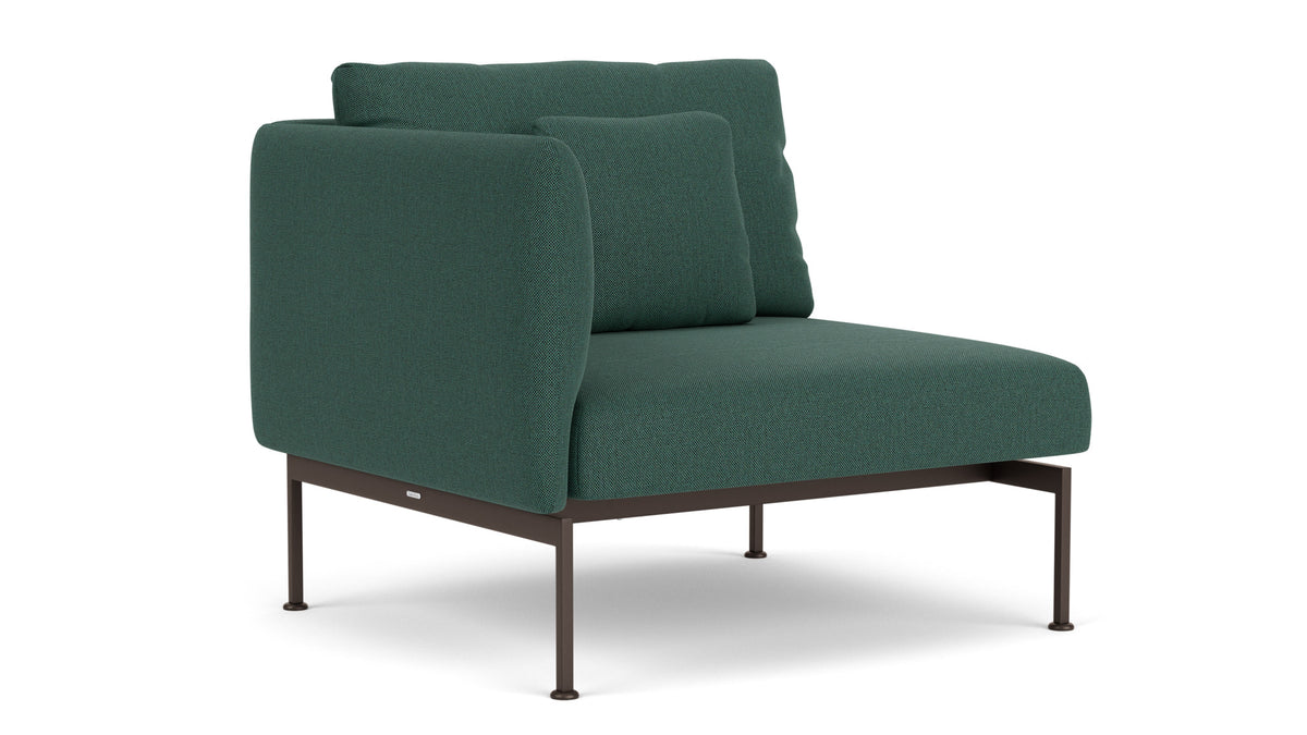 Barlow Tyrie Layout Deep Seating Single Seat - One High Arm - avec coussins Armature Forge Grey Natte Ivy 10232