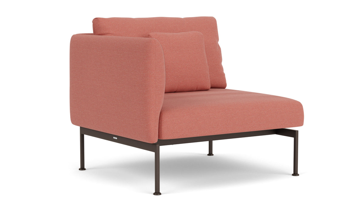 Barlow Tyrie Layout Deep Seating Single Seat - One High Arm - avec coussins Armature Forge Grey Natte Flamingo 10234