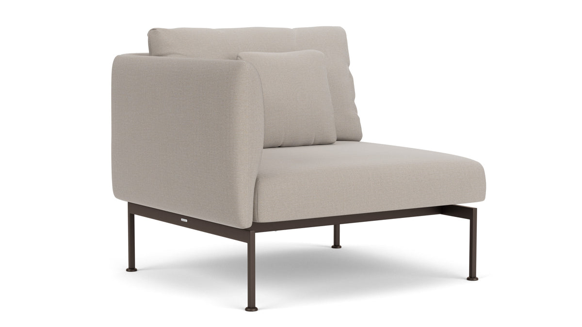 Barlow Tyrie Layout Deep Seating Single Seat - One High Arm - avec coussins Armature Forge Grey Chalk 10152