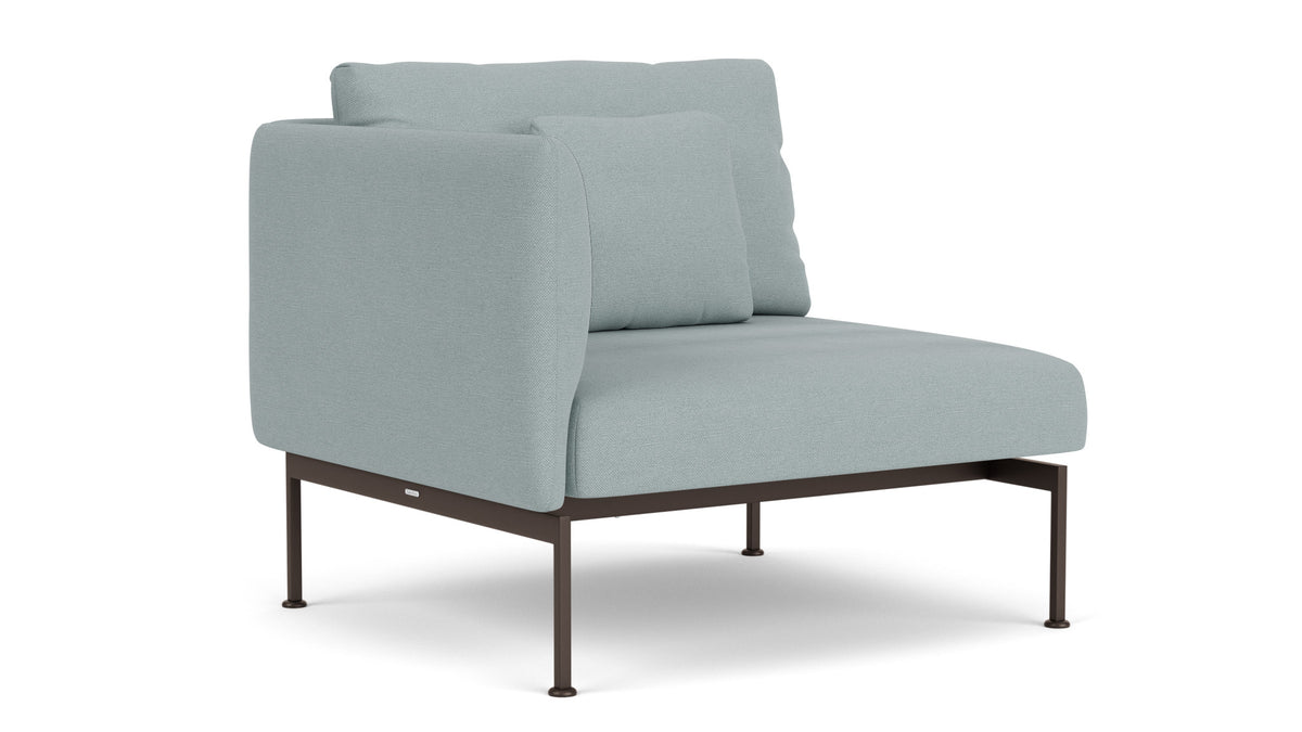 Barlow Tyrie Layout Deep Seating Single Seat - One High Arm - avec coussins Armature Forge Grey Frosty Chine 10025