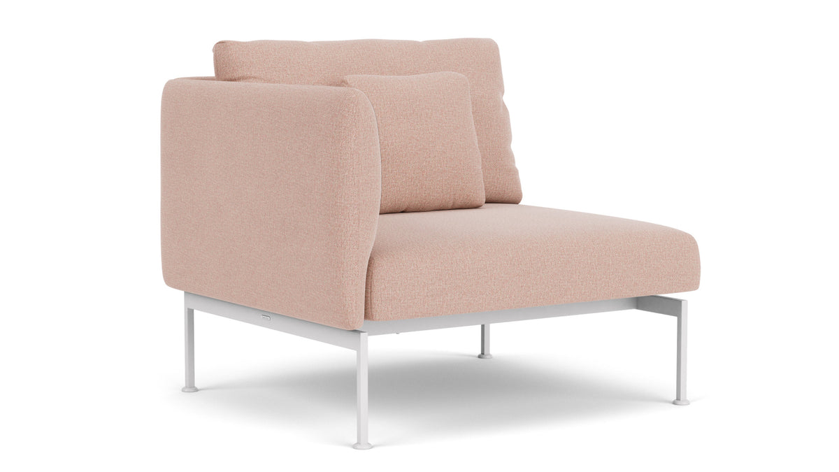 Barlow Tyrie Layout Deep Seating Single Seat - One High Arm - avec coussins Armature Arctic White Blush 3965