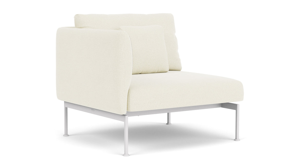 Barlow Tyrie Layout Deep Seating Single Seat - One High Arm - avec coussins Armature Arctic White Natural 5404